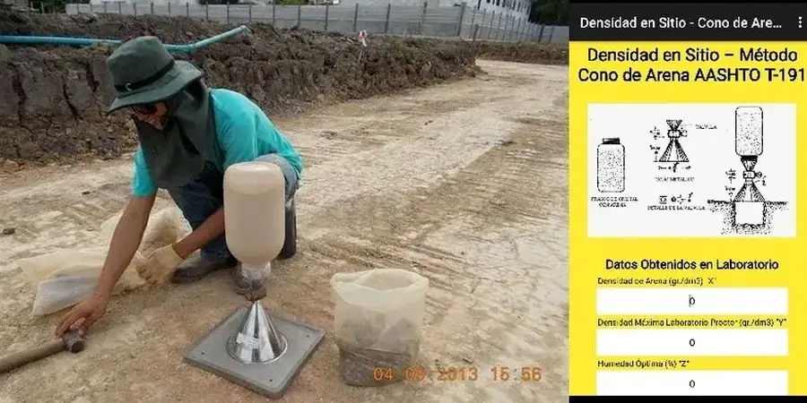 Control de compactación con cono de arena en Santiago: garantía en terreno